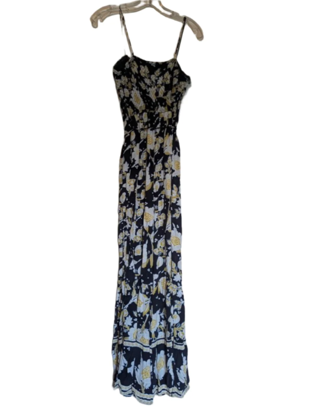 Women's Free People Black & Yellow Floral Maxi Dress M